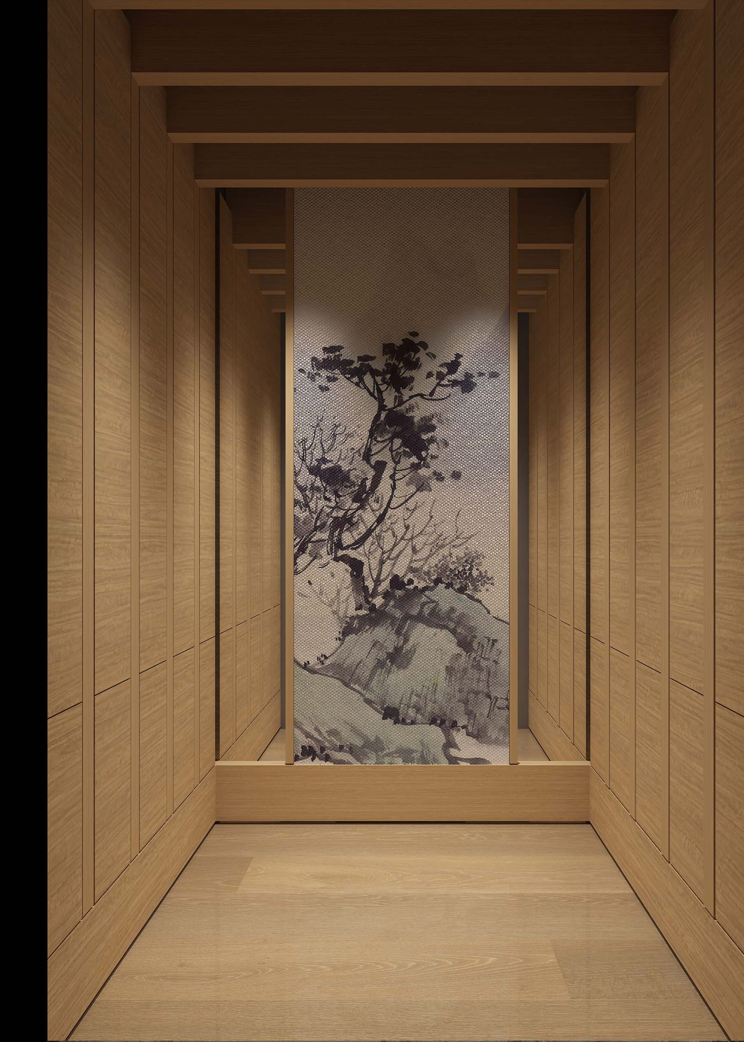 Nuevo ascensor doméstico con pantalla de jade de estilo chino XSL